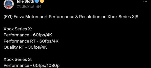 《极限竞速 8》Xbox 性能公布：Series X 4K60、Series S 1080P60